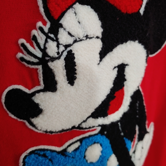 DISNEY Minnie Mouse Red Sweatshirt Women's Junior Cut Size Medium - Picture 6 of 9